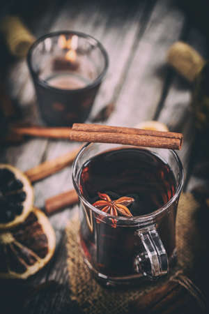 Mulled wine, hot alcohol drinkの写真素材