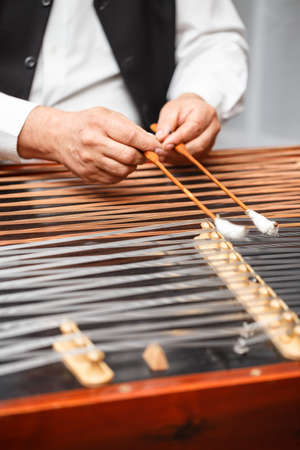 Musician play the old traditional musical instrumentの写真素材