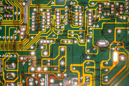 Elements of electronic circuit board, close up, backgroundの写真素材
