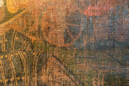 Background, weathered painted leather texture of old materialの写真素材