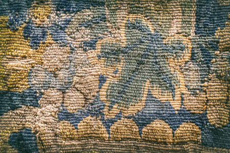 Vintage textile background with shabby patternsの写真素材