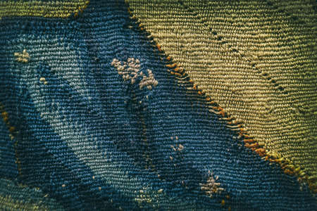 Fragment of colorful retro tapestry textile patternの写真素材