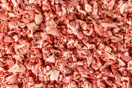 Background of raw meat pieces of meat, pork meat textureの写真素材