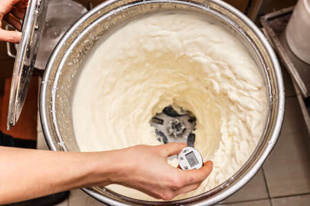 Fresh Butter production in dairyの写真素材