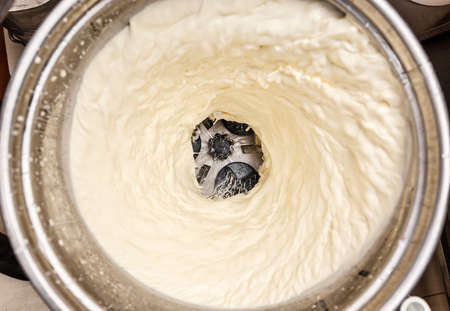 Fresh Butter production in dairyの写真素材