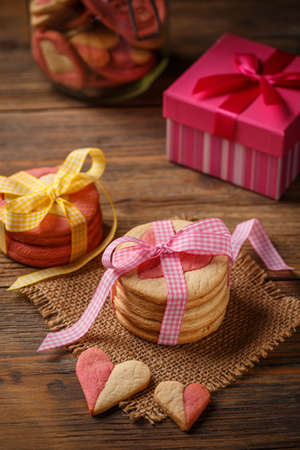 Heart shaped cookies for Valentine's day