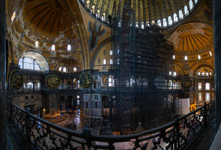 ISTANBUL TURKEY: July 26, 2019. Interior of the Hagia Sophia (Ayasofya)のeditorial素材