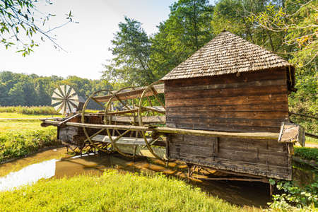 Rural landscape with abandoned watermill の写真素材