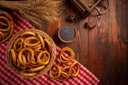 German pretzels stackの写真素材