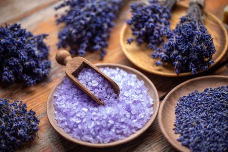 Aromatherapy with natural saltの写真素材