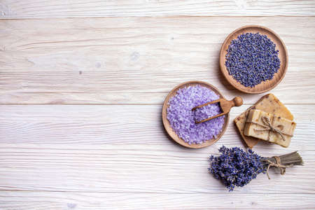 Lavender spa productsの写真素材