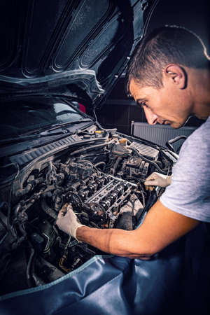 Services car engine machine conceptの写真素材