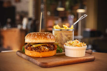 Pulled pork burgerの写真素材