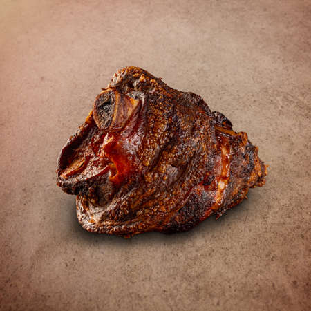 Smoked ham hock. Roasted pork knuckle. Popular foods in the West Europeの写真素材