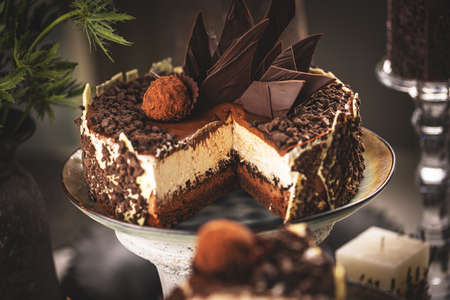 Chocolate cake with mascarpone cream