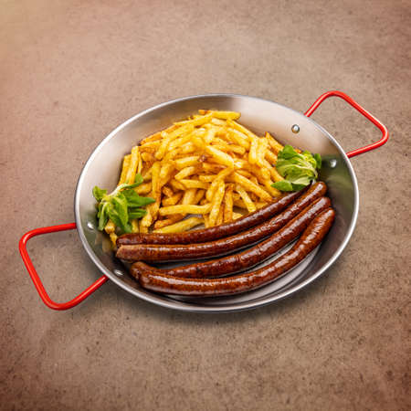 Grilled thin sausageの写真素材