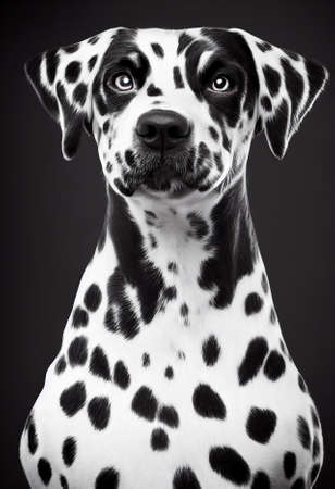 Portrait of Dalmatian dog. AI generated artの素材