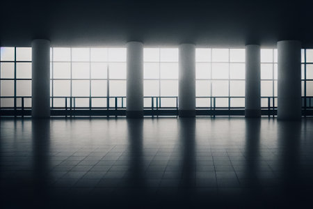 Empty place for exhibition. AI generated illustrationの素材