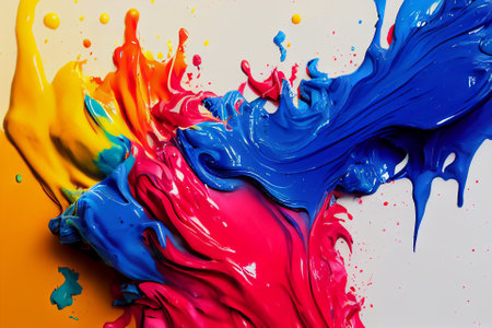 Abstract color splash. AI generated computer graphics. 3D rendering.の素材
