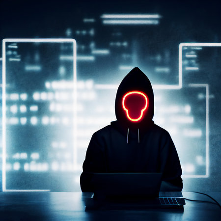Cyber security concept. AI generated computer graphics. 3D rendering.の素材