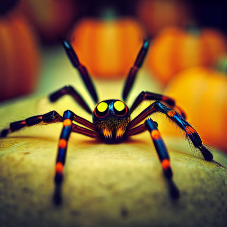 Wild spider illustration. AI generated art imageの素材