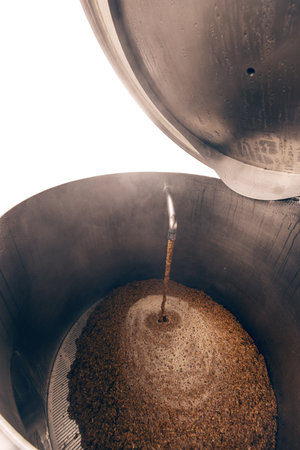 The process of brewing and fermenting beer.の写真素材