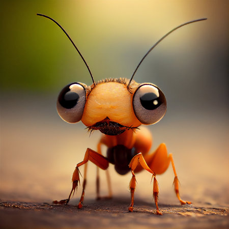 3d rendering extreme close-up macro shot of the antの素材