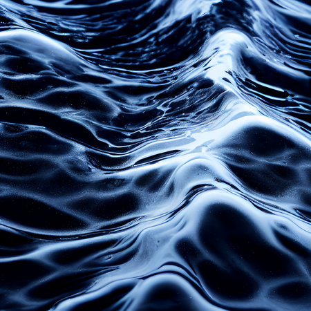 Abstract water surface. Dark blue sea waves. AI generated illustrationの素材