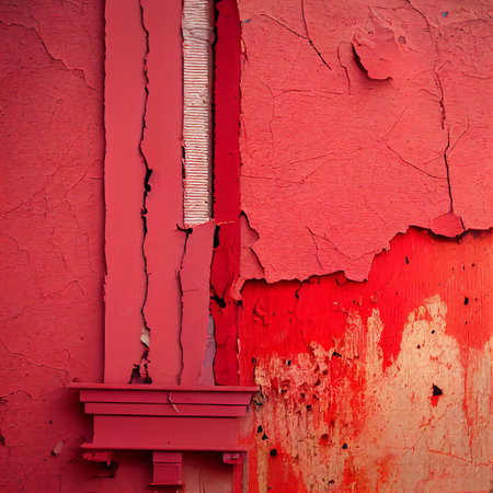 Old concrete wall with cracked flaking paint. 3D illustration art designの素材
