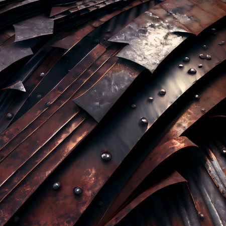Rusty metal plates 3D illustration digital design backgroundの素材