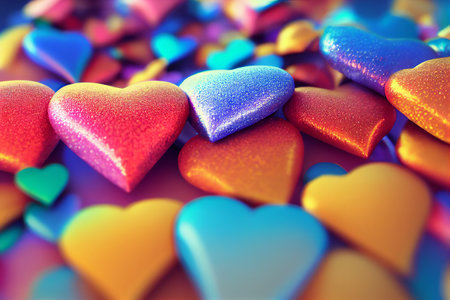 Valentines greeting card background, 3D illustration art designの素材