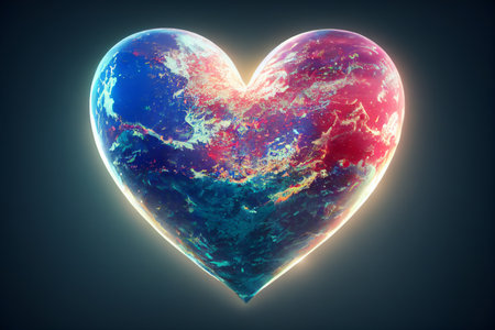 3D illustration of the heart of the universeの素材