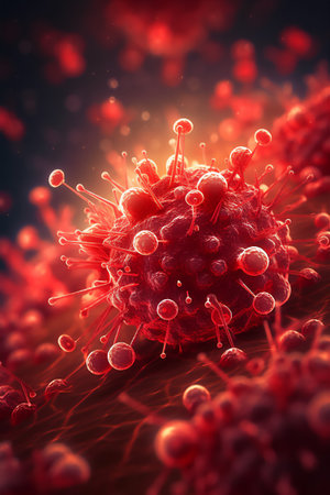 Virus, allergy bacteria, medical healthcare, microbiology concept. 3D illustration designの素材