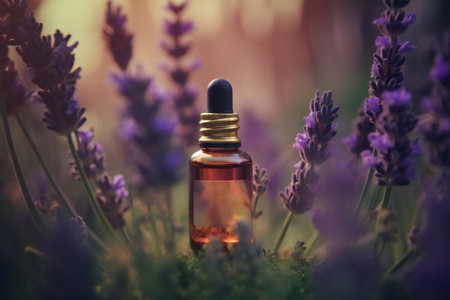 Natural remedies, aromatherapy. 3D illustration digital art design, generative AIの素材