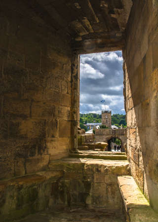 View through a castle windowの写真素材
