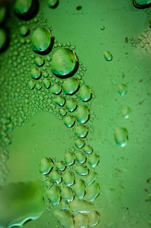 Green bottle with fresh dropsの写真素材