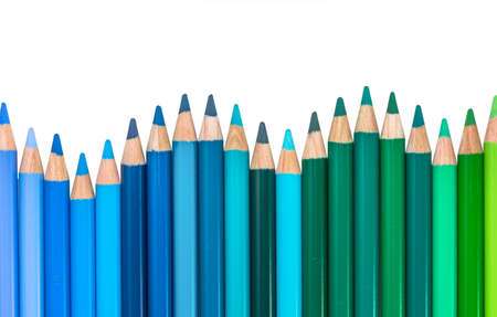 Wave with Blue and Green Crayonsの写真素材