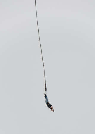 Bungee Jumper in Extreme Heightの写真素材