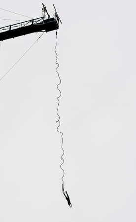 Bungee Jumper in Extreme Heightの写真素材