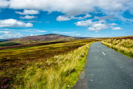Road through Wicklow Mountains near Dublin in Ireland