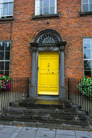 Yellow door of an Old House in Kilkenny in Ireland