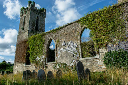 Old Church Ruin with Graveyard in Ireland