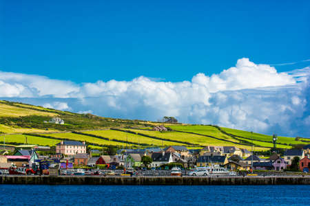 Scenic Settlement at Atlantic Coast of Irelandの写真素材