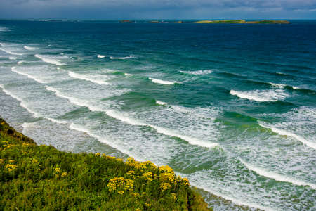 Cliffs near Portrush in Northern Irelandの写真素材
