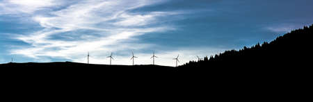 Wind Turbines On Top Of Mountain