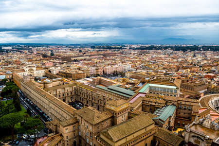 View with Houses and Streets of Rome in Italyの写真素材
