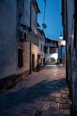Narrow Alley With Old Houses In The Village Fazana In Croatiaのeditorial素材