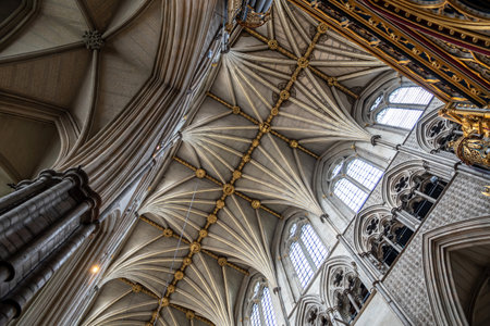 London, UNITED KINGDOM - 30.August 2023: Gothic Church Westminster Abbey (Collegiate Church of St. Peter at Westminster) In London, United Kingdomのeditorial素材