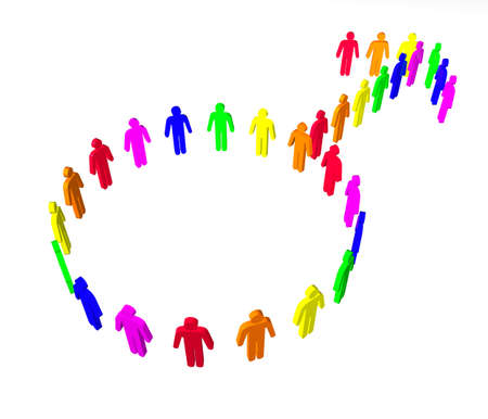 man symbol made of rainbow colored charactersの写真素材