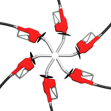 3d gas nozzle placed in a circle shapeの写真素材